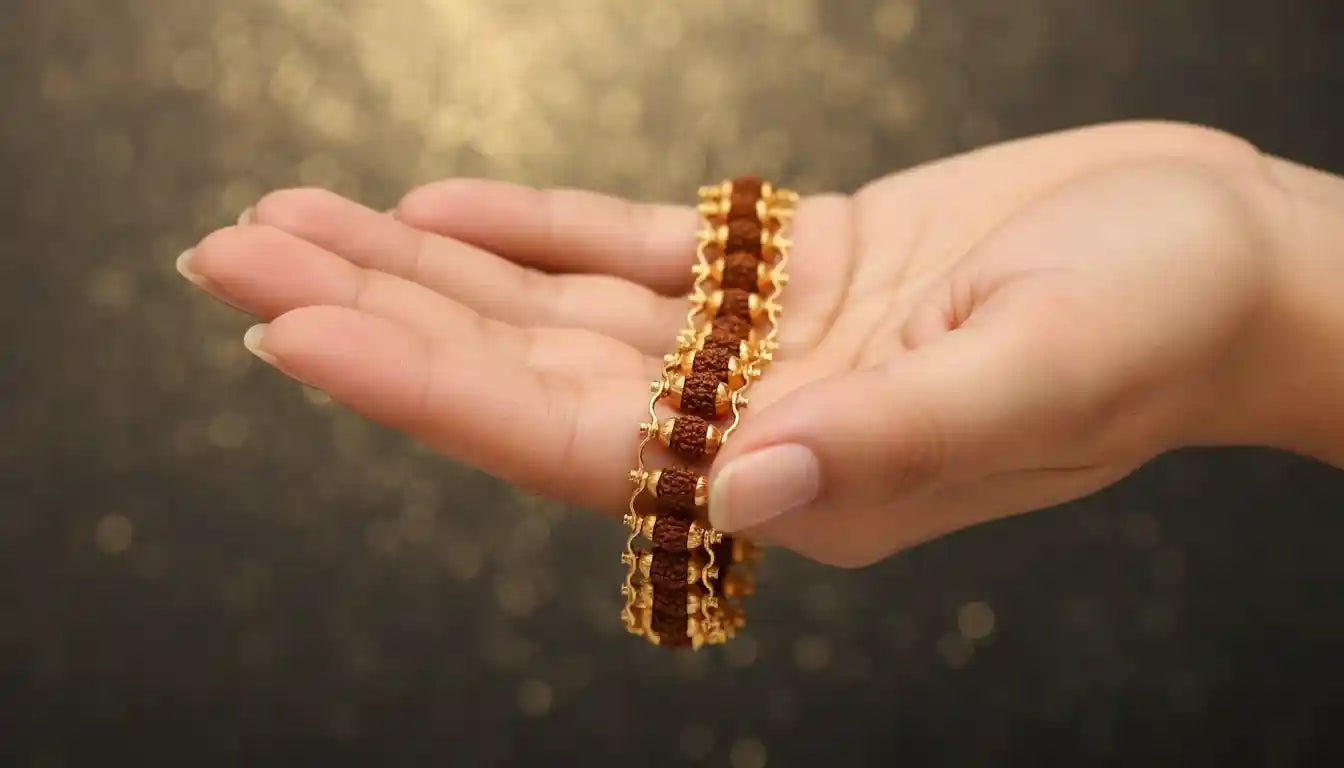 Gold/Silver Plated Modern Rudraksha Bracelet