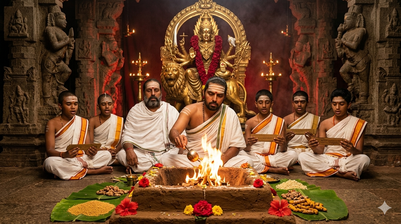 Drishti Durga Homa — Online Vedic Fire Ritual for Evil Eye Removal