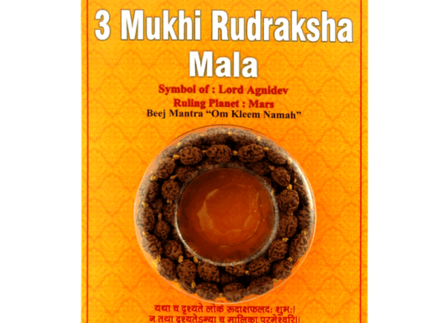 3 Mukhi Three Face Indonesian Rudraksha Mala – Release Negativity & Boost Confidence - Rudra Kailash