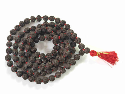 Verified Black 5-Mukhi mala — 6.5–7.0 mm. Limited stock, rare finish, certificate included. Rudra Kailash