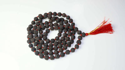 5 Mukhi Rudraksha Mala Black 7mm - 8mm Rudra Kailash