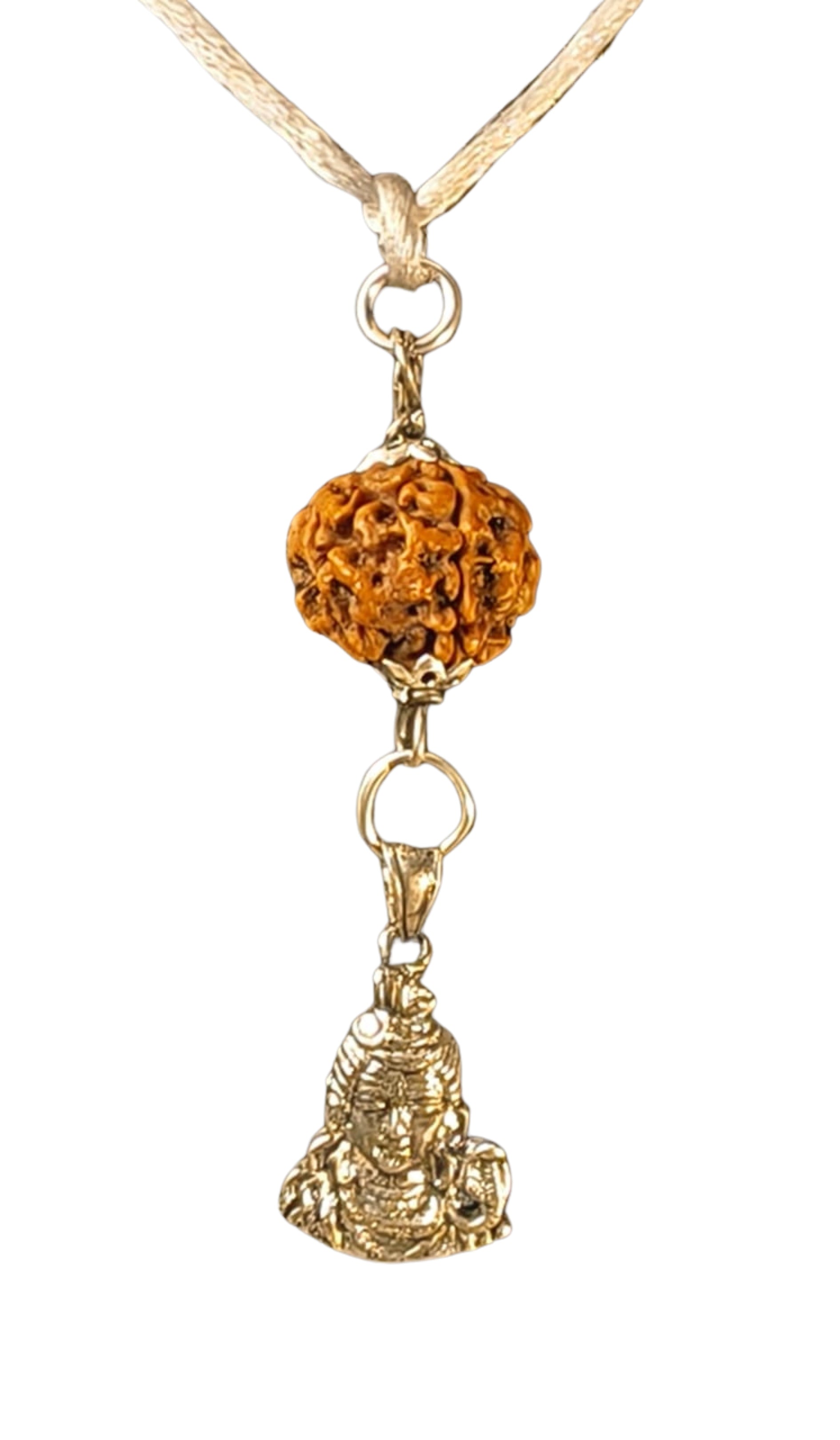 6 Mukhi Nepali Rudraksha with Silver Lord Shiva Pendant