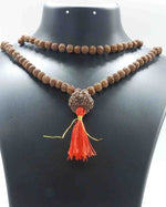 6 Mukhi Rudraksha Mala with 6 Mukhi Nepali Rudraksha Guru Bead