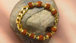 Gold Plated Links Rudraksha Bracelet For Men