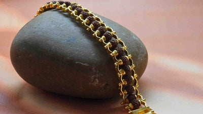 Gold Plated Modern Rudraksha Bracelet