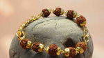 Gold Plated Links Rudraksha Bracelet For Men