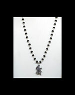 Karungali Necklace with Narasimha Pendant. Silver plated karungali mala.