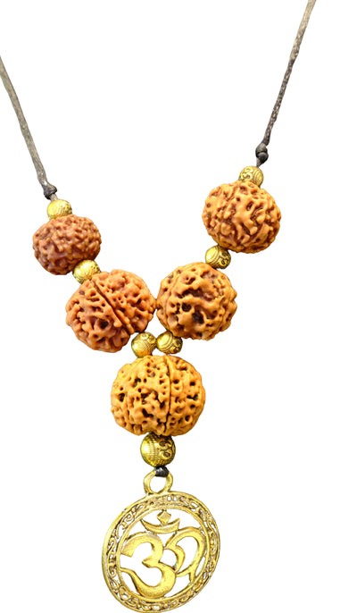 Shakti-Vijaya Rudraksha Mala with Om Pendant