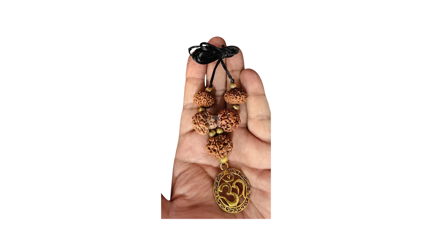 Shakti-Vijaya Rudraksha Mala with Om Pendant Rudra Kailash