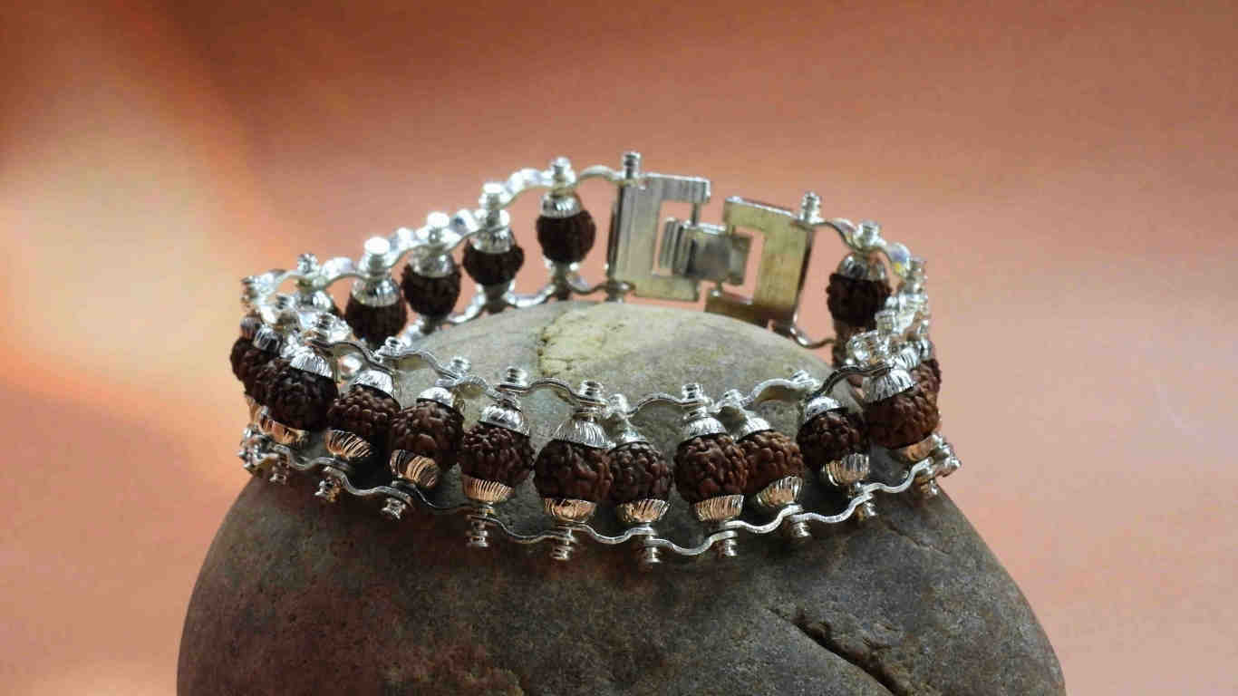 Silver Plated Modern Rudraksha Bracelet