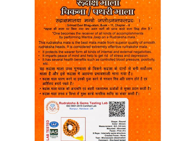 Chinka / Pathari Rudraksha Mala: Spiritual Devotion, Japa, Inner Peace - Rudra Kailash