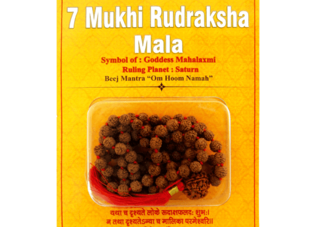 Seven Mukhi 7 Face Indonesian Rudraksha Mala - Rudra Kailash